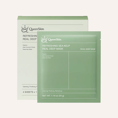 QueenSkin Refreshing Sea Kelp Real Deep Mask green facial sheet mask packaging