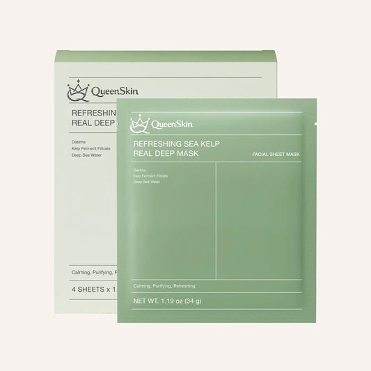 QueenSkin Refreshing Sea Kelp Real Deep Mask green facial sheet mask packaging